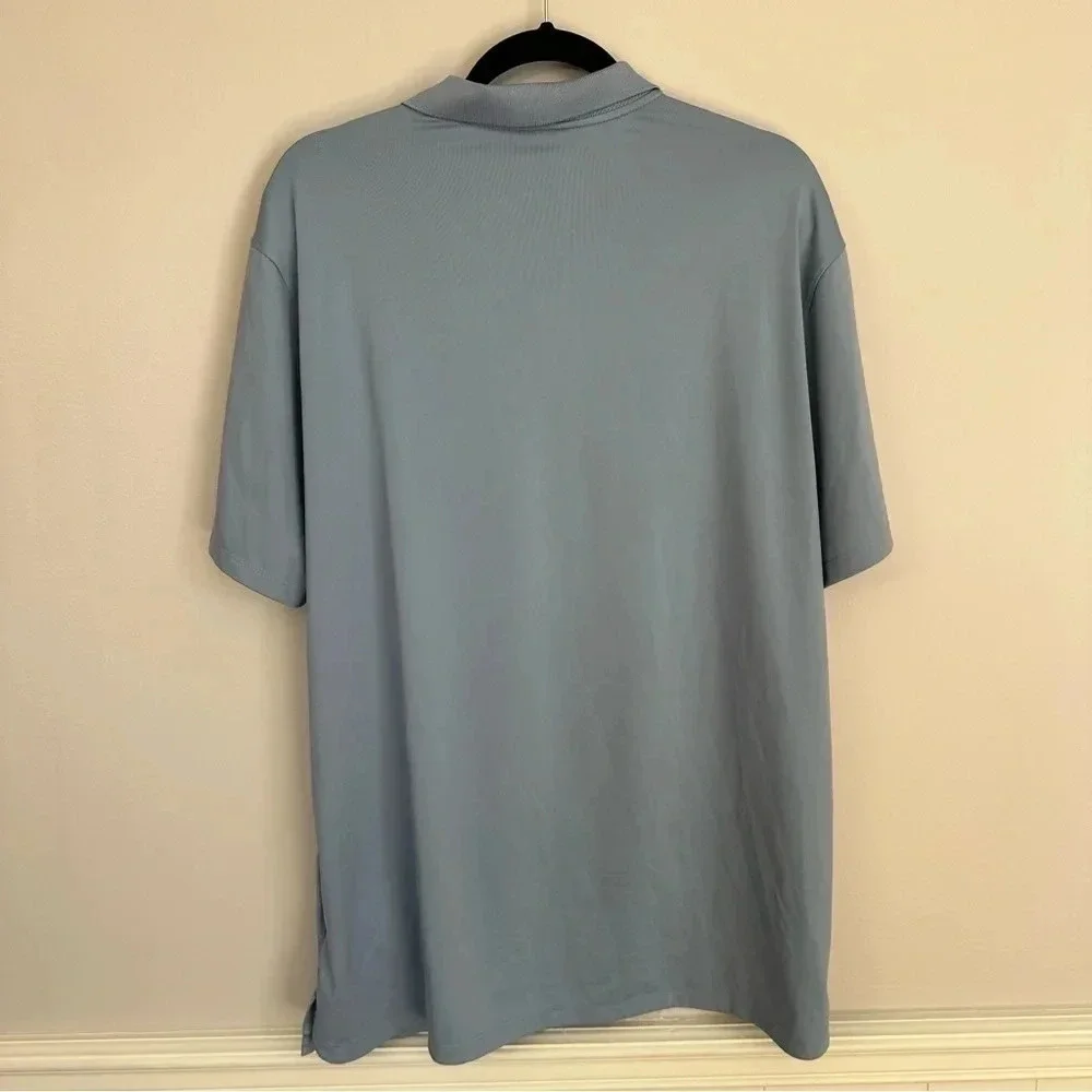 Nike Dri-Fit Vapor Stripe Men's Standard Fit Short Sleeve Blue Polo Size L GUC